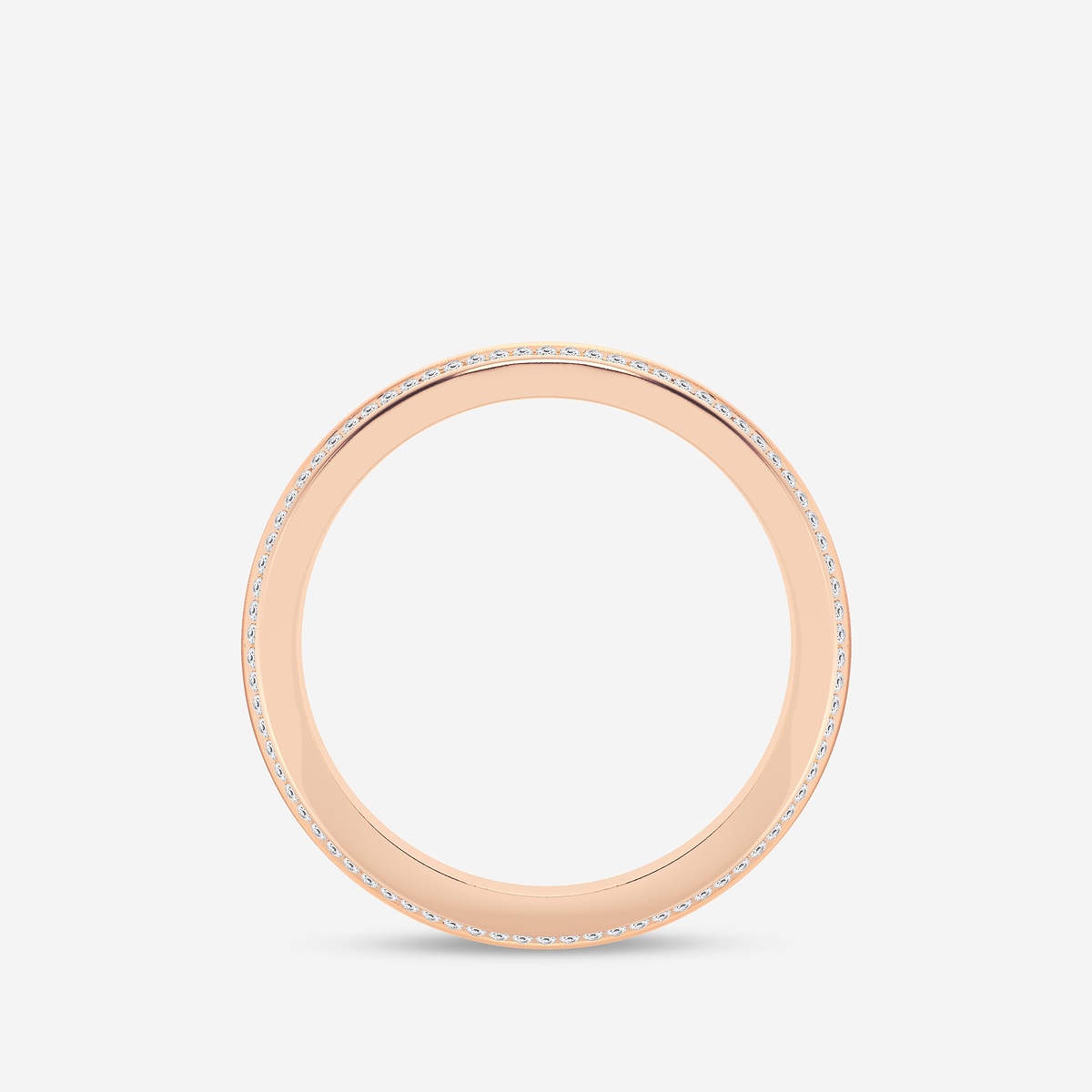 Additional Image 1 for  1/2 ctw Round Lab Grown Diamond 4mm Beveled Edge Satin Finish Eternity Band
